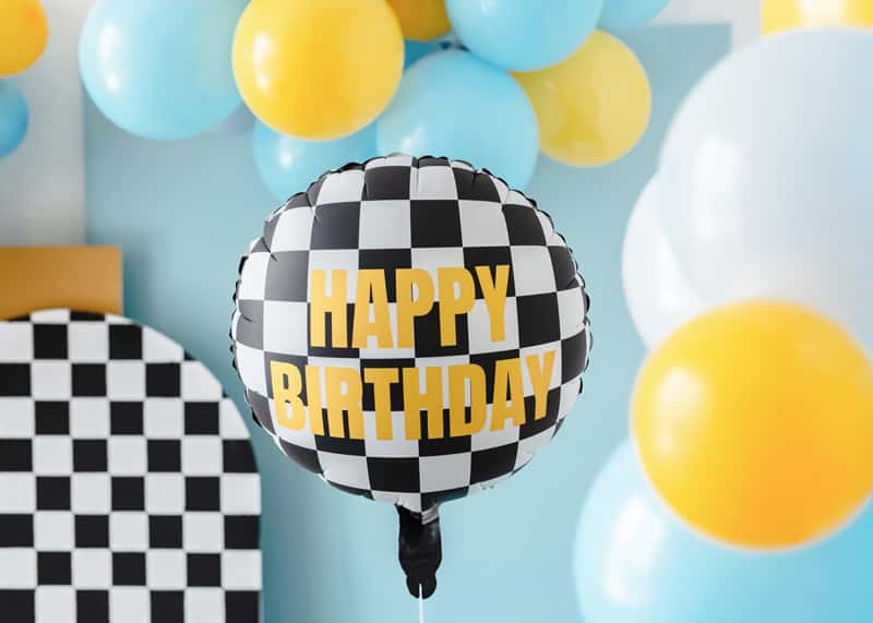 Balon crno bijeli HBD, slika 2