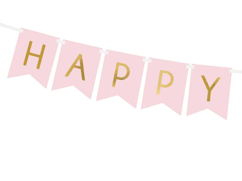 Svijetlorozi happy birthday baner, slika 2