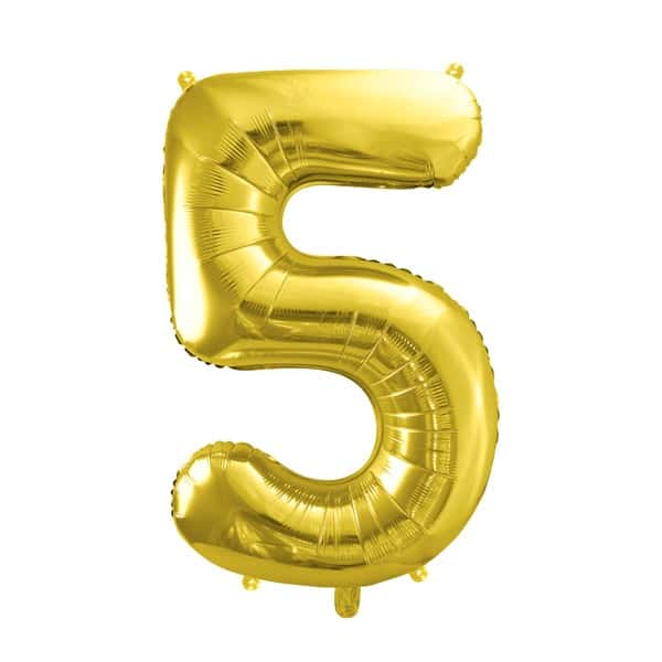Svijetlozlatni balon broj 5