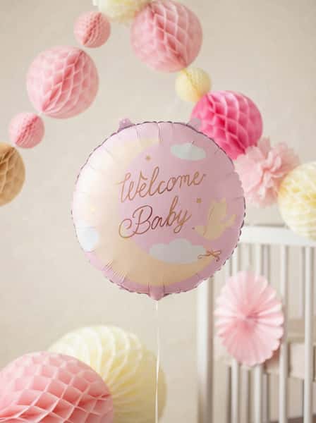Balon Welcome baby rozi, slika 2