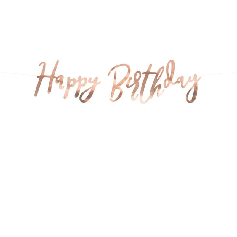 Happy birthday rose gold baner