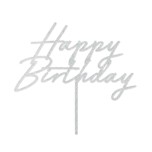 Srebrni gliter HBD toper za tortu