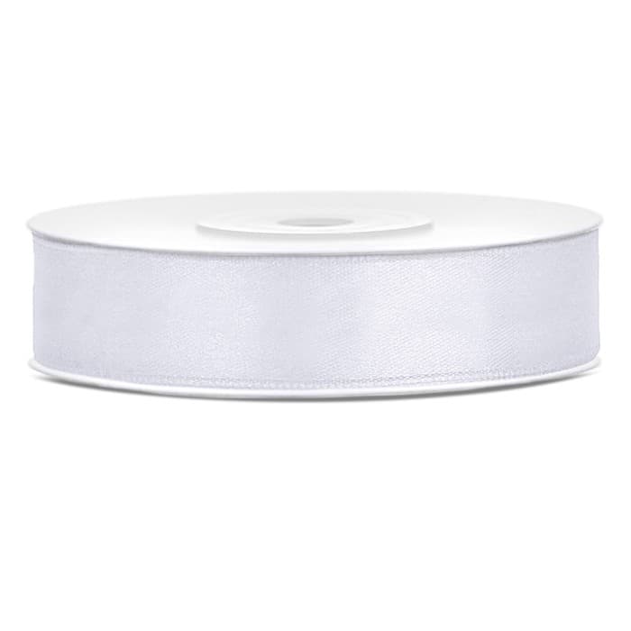 Satenska traka u bijeloj boji 12 mm 1