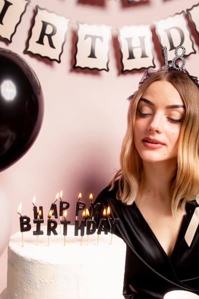 Crne svjećice Happy birthday 3
