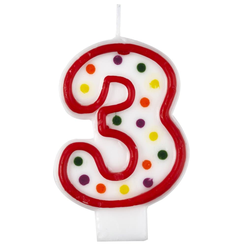 Polka dot svjećica broj 3 1