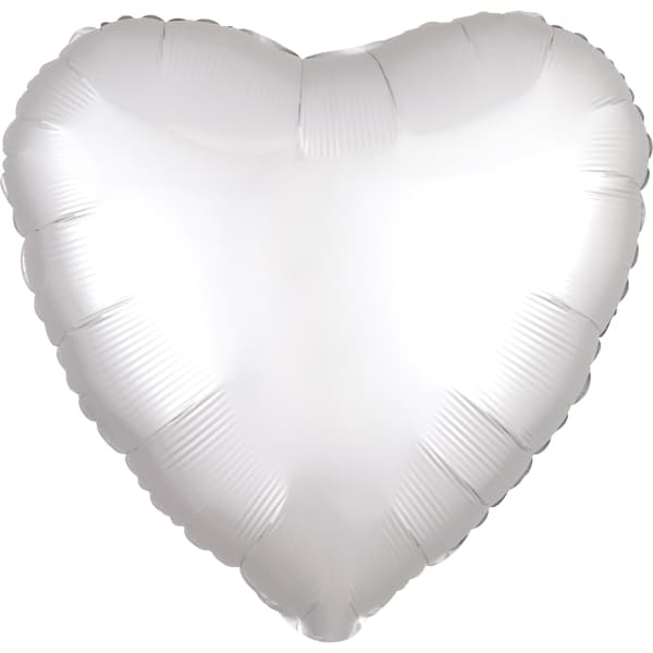 White silk balon u obliku srca 1