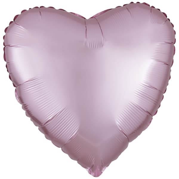 Pastel pink silk balon u obliku srca 1