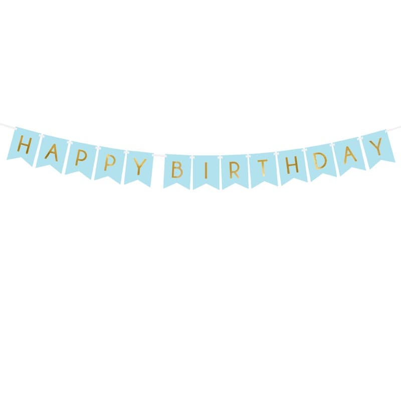 Svijetloplavi happy birthday baner 1