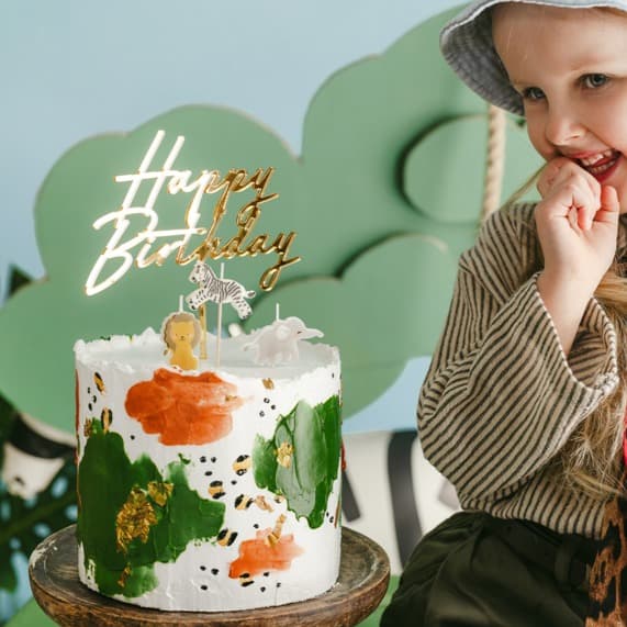Zlatni HBD toper za tortu 2