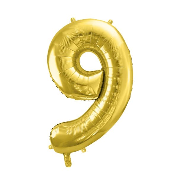 Svijetlozlatni balon broj 9 1