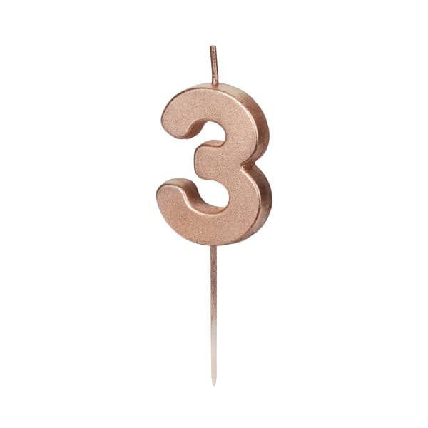 Rose gold svjećica broj 3 1