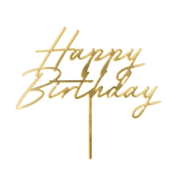 Zlatni HBD toper za tortu 1