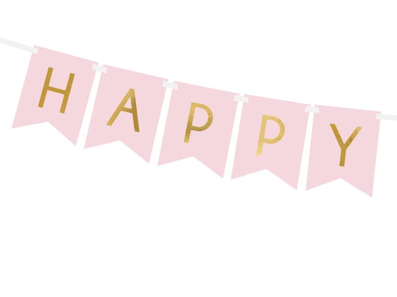 Svijetlorozi happy birthday baner 2