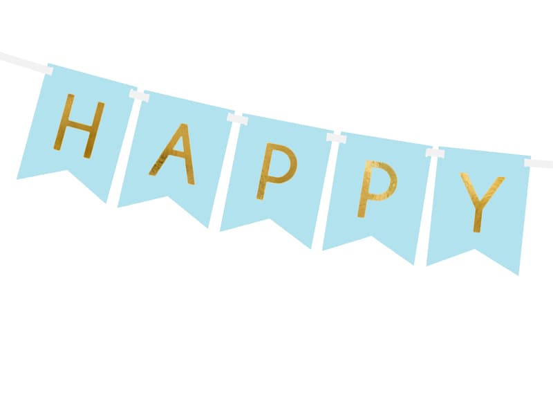 Svijetloplavi happy birthday baner 2