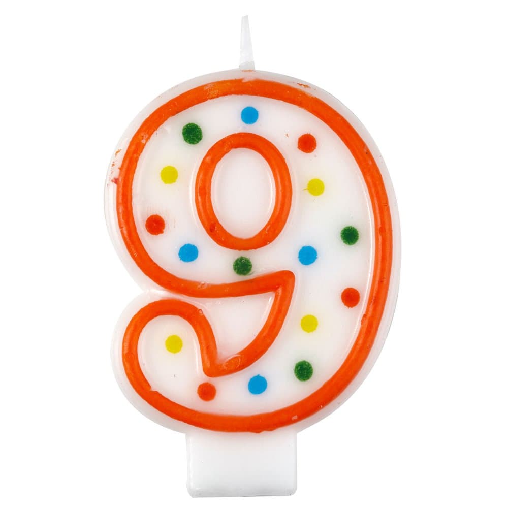 Polka dot svjećica broj 9 1