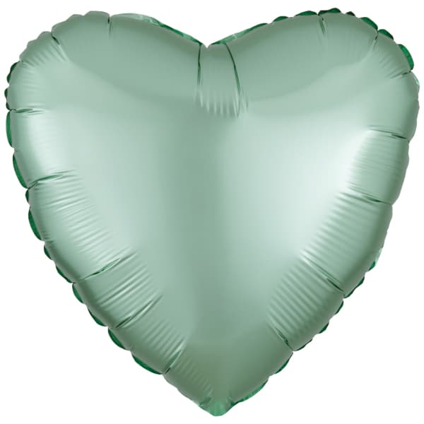 Mint green silk balon u obliku srca 1