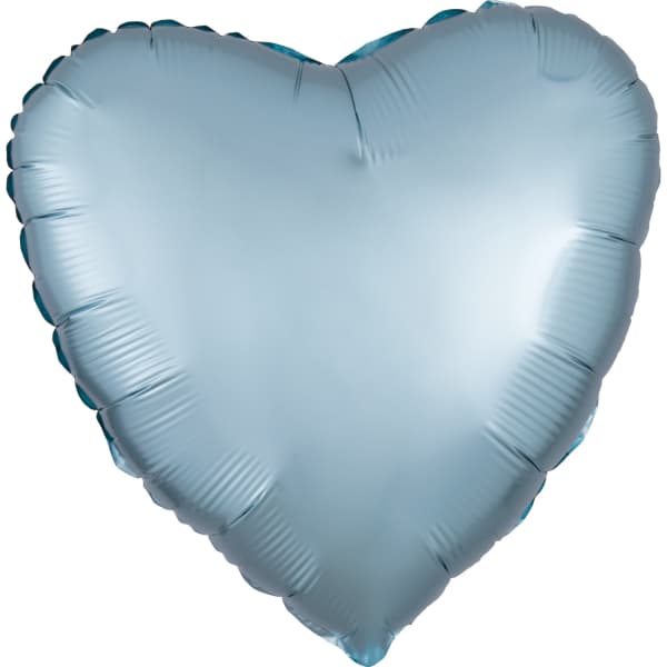 Pastel blue silk balon u obliku srca 1