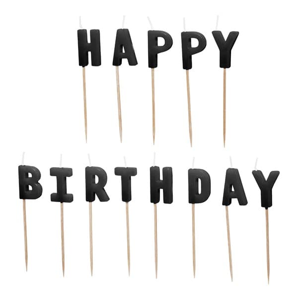 Crne svjećice Happy birthday 1