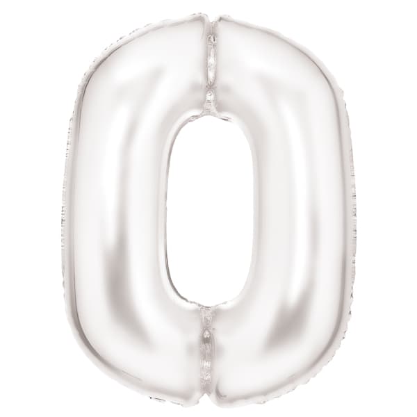 Bijeli silk balon broj 0 1