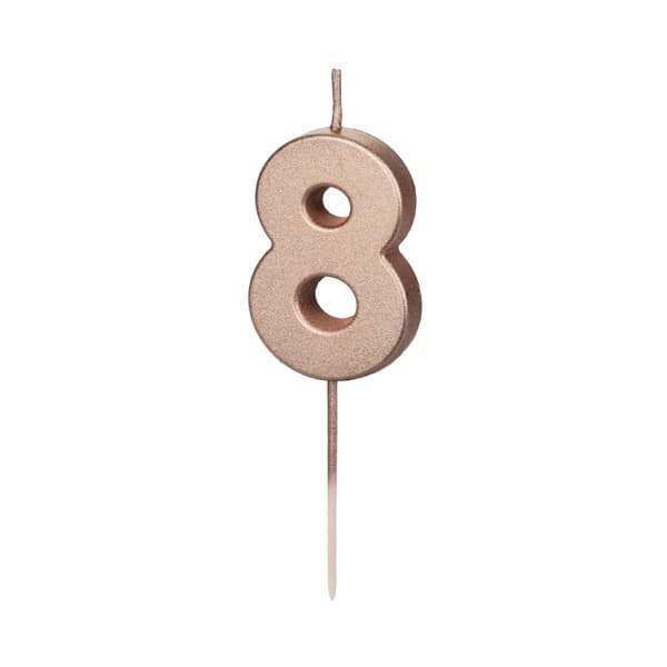 Rose gold svjećica broj 8 1