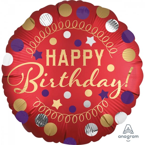 Balon HBD satin red 1