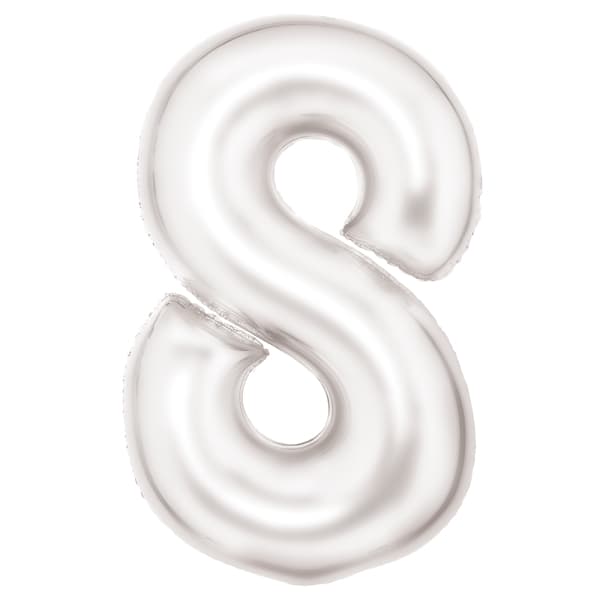 Bijeli silk balon broj 8 1