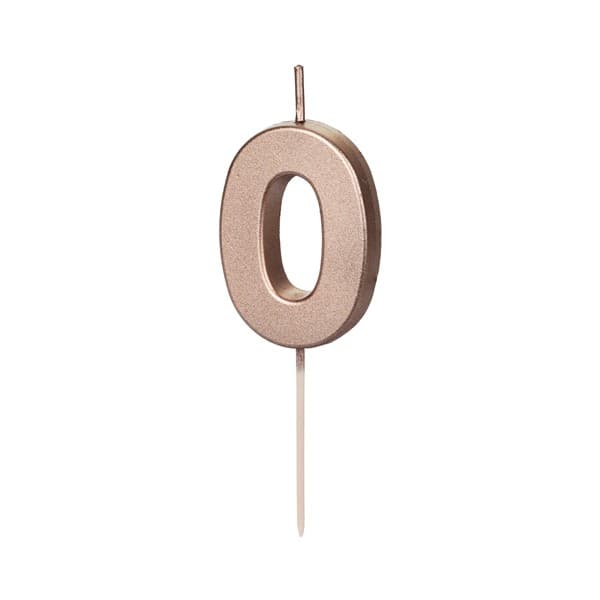 Rose gold svjećica broj 0 1