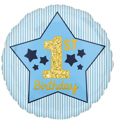 Balon 1st Birthday plavi 1